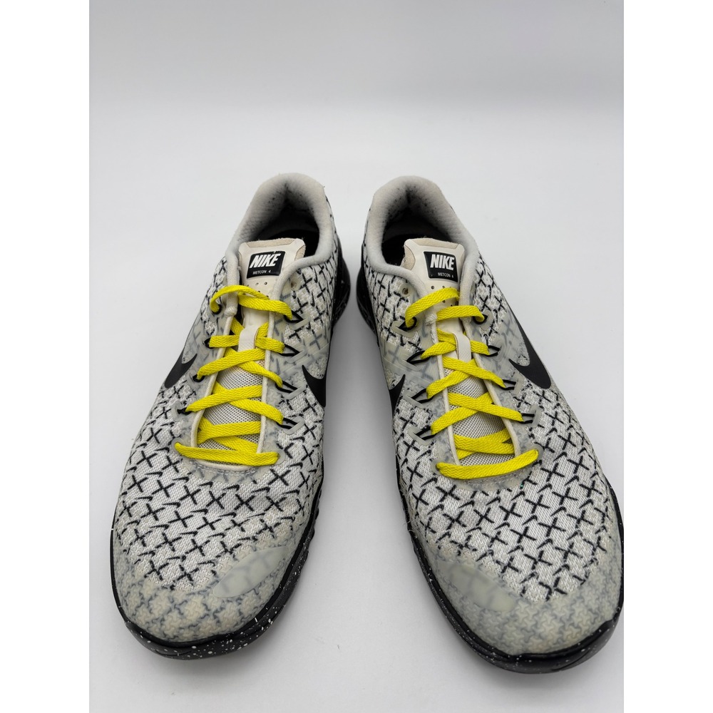 Nike Metcon 4 Mens 10.5 Training Shoes White Black Speckle Yellow AH7453-101 - Picture 5 of 6